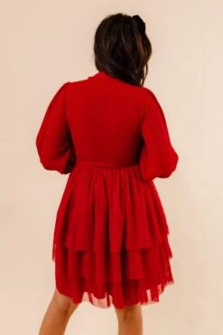 Short Cosette Dress In Red - FINAL SALE -Ivy City Co studio 157 449757