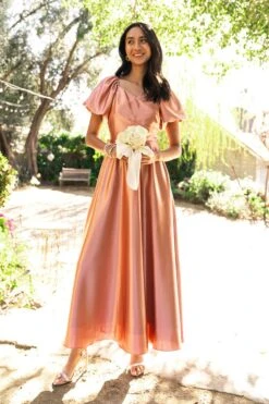 Tessie Dress In Apricot Crush -Ivy City Co tessie 07 352993