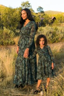 Laney Dress In Green Watercolor - FINAL SALE -Ivy City Co web FALL Lyla Laney 1982 525657