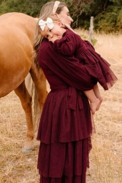 Cosette Midi Dress In Wine - FINAL SALE -Ivy City Co web cosettewine 6 244430