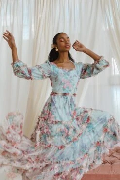 Catherine Dress In Blue Floral -Ivy City Co web lovers3 02