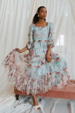 Catherine Dress In Blue Floral -Ivy City Co web lovers3 04