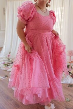 Wonderland Dress In Pink Hearts -Ivy City Co web valentinesday modestsizeinclusivedresses lovers 22
