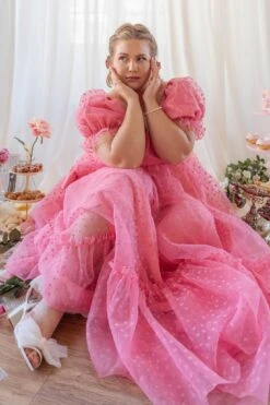 Wonderland Dress In Pink Hearts -Ivy City Co web valentinesday modestsizeinclusivedresses lovers 24