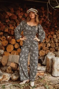 Willow Jumpsuit In Black Floral - FINAL SALE -Ivy City Co willow 3 343229