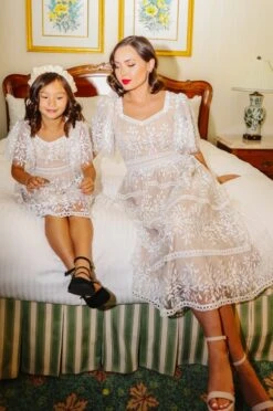 Venice Dress With Flutter Sleeves In Champagne - FINAL SALE -Ivy City Co wweb Holiday CH2 venice white 7894 692825